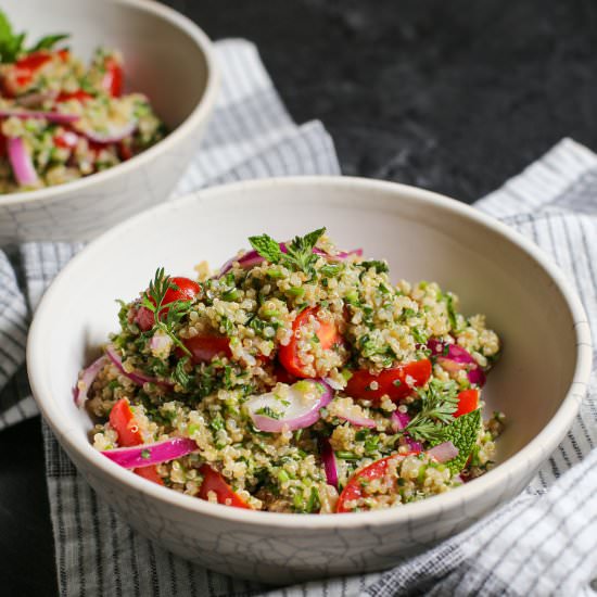 Carrot Top and Quinoa Tabbouleh - Recipe photo by theproducepack