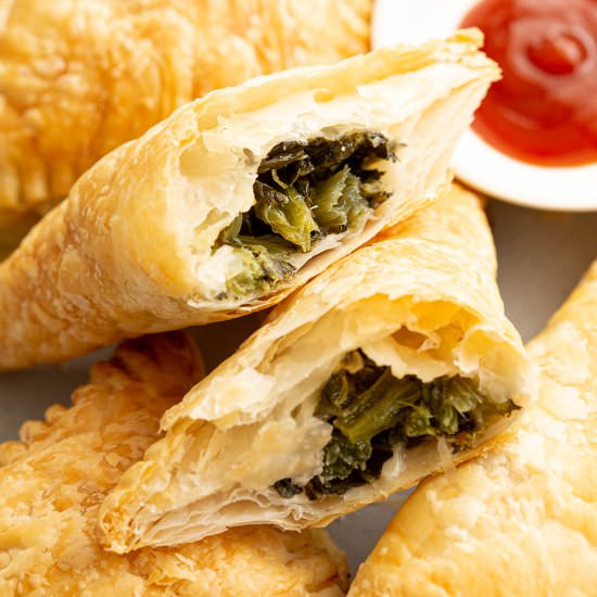 Spinach & Cheese Triangles - Recipe photo by Wandercooks