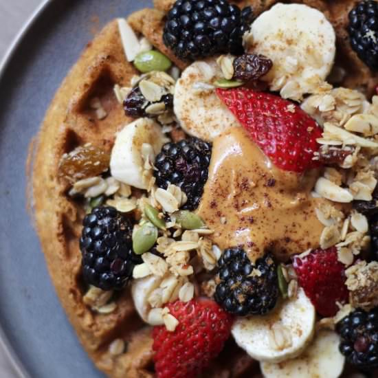 Vegan Whole Grain Waffles - Recipe photo by theconscientiouseater