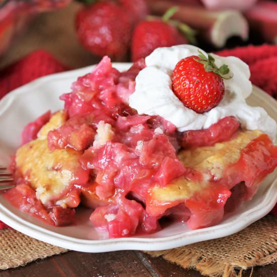 Strawberry Rhubarb Cobbler - Recipe photo by thekitchenismyplayground