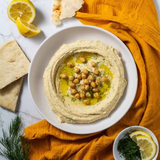 Lemon Dill Hummus - Recipe photo by Chantrys Pantry