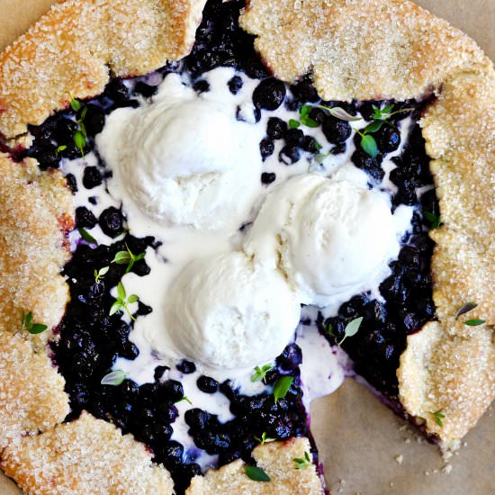 Easy Blueberry Galette with Thyme - Recipe photo by justataste
