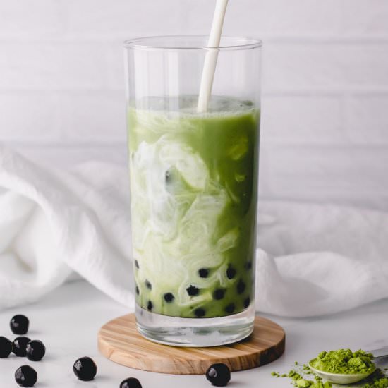 Matcha Boba Tea - Recipe photo by Theoregondietitian