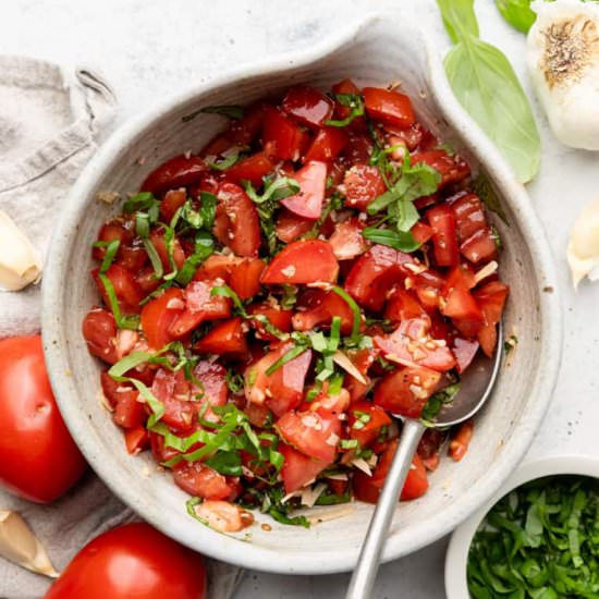 Tomato Bruschetta Recipe - Recipe photo by erinliveswhole