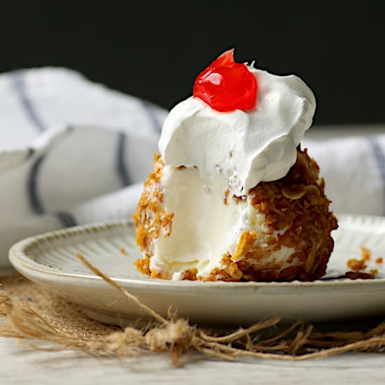 No Fry Deep Fried Ice Cream - Recipe photo by DomesticDreamboat