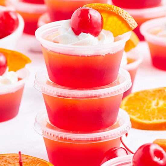 Tequila Sunrise Jello Shots - Recipe photo by bellyfull
