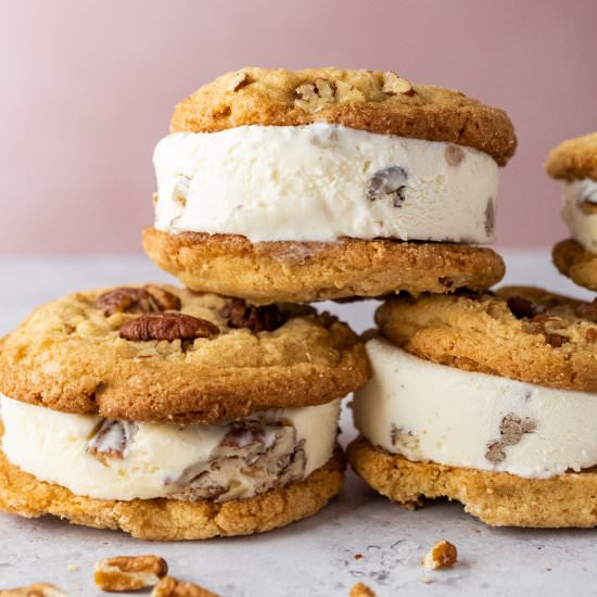 Butter Pecan Ice Cream Sandwiches - Recipe photo by owlbbaking
