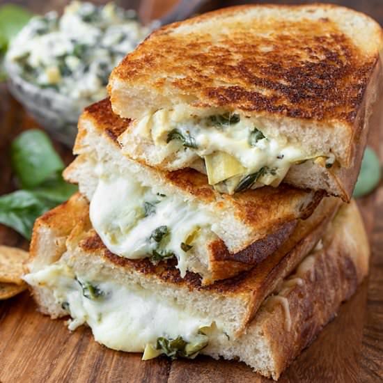 Spinach & Artichoke Grilled Cheese - Recipe photo by thecozyapron