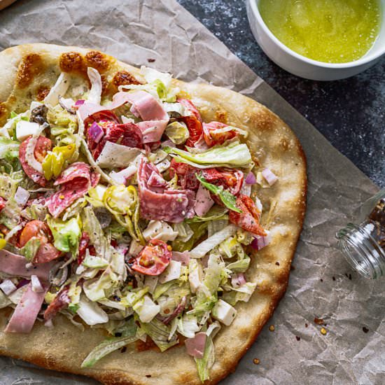 Italian Chopped Salad Pizza - Recipe photo by theseasonaljunkie