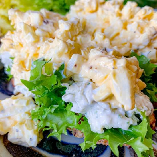 Egg Salad with Cucumber Dill Spread - Recipe photo by NotEntirelyAverage