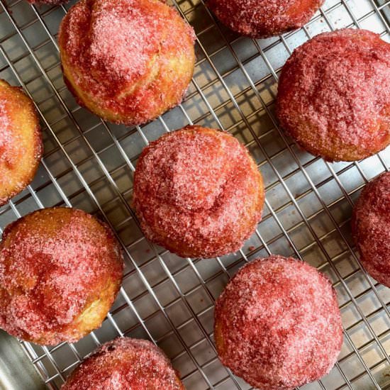 Strawberry Doughnut Muffins - Recipe photo by thebrookcook.wordpress.com