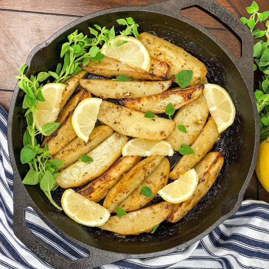Roasted Greek-Style Lemon Potatoes - Recipe photo by MoreWithLessToday
