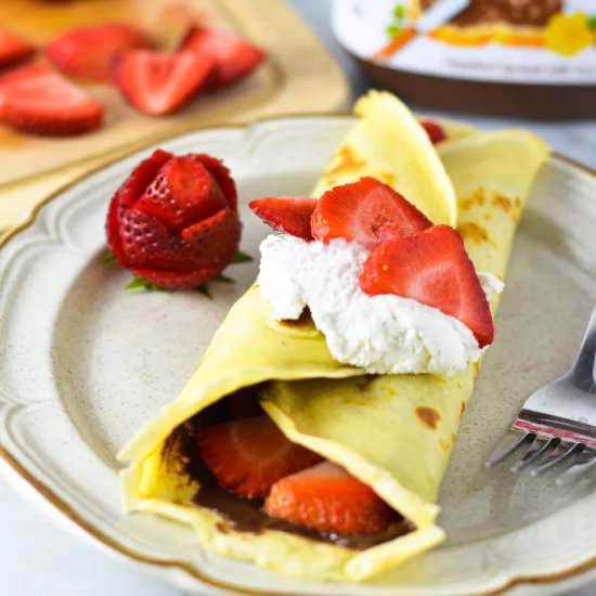 Strawberry Nutella Crepes - Recipe photo by atasteofmadness
