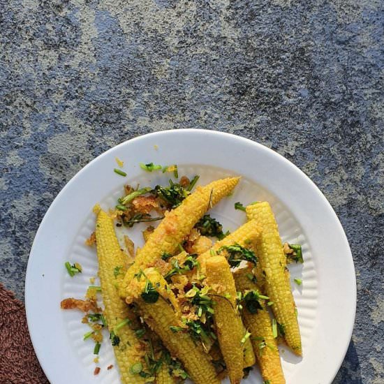 babycorn stirfry - Recipe photo by Mildlyindian