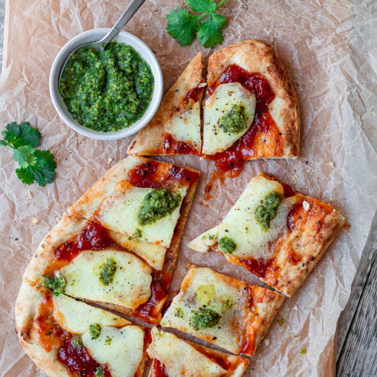 Naan Bread Pizza - Recipe photo by Searchingforspice