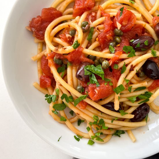 Pasta Puttanesca - Recipe photo by Nictastingspoon