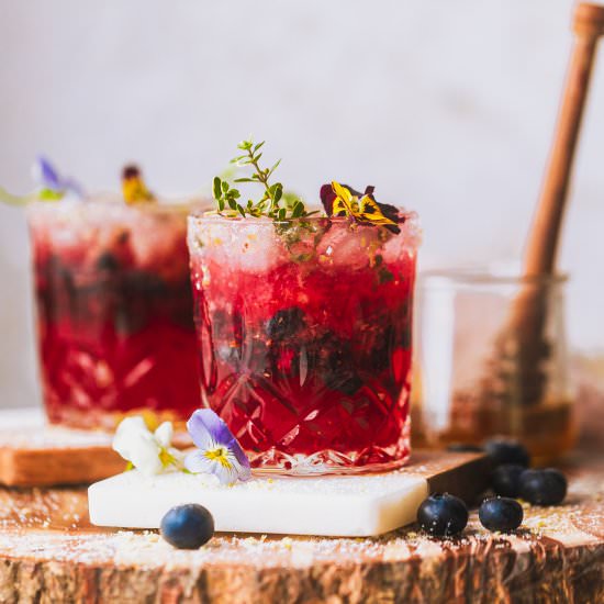 Honey Thyme Blueberry Smash - Recipe photo by Sweet Tea and Thyme