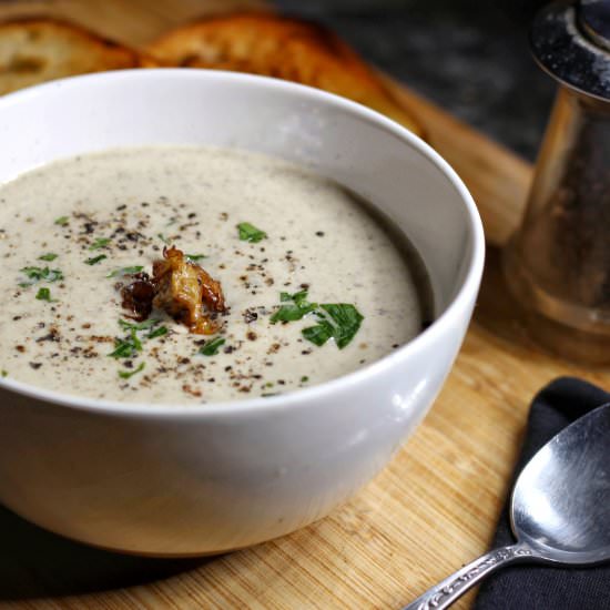Cream of Morel Soup - Recipe photo by The Buslife Kitchen