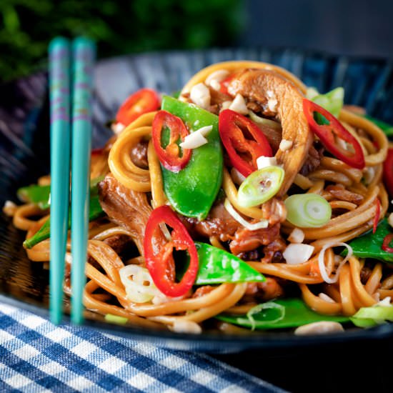 Chicken Satay Stir Fry with Noodles - Recipe photo by Brian Jones