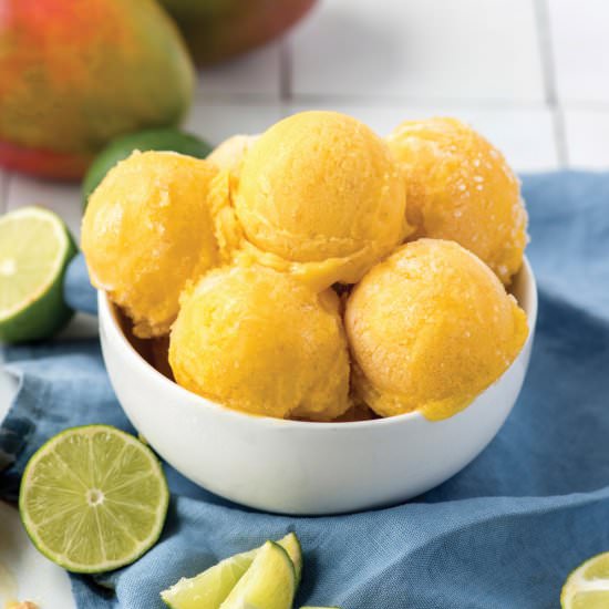 Mango Sorbet with Chili and Lime - Recipe photo by farmflavor