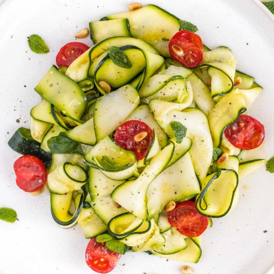 Easy Zucchini Salad - Recipe photo by theplantbasedschool