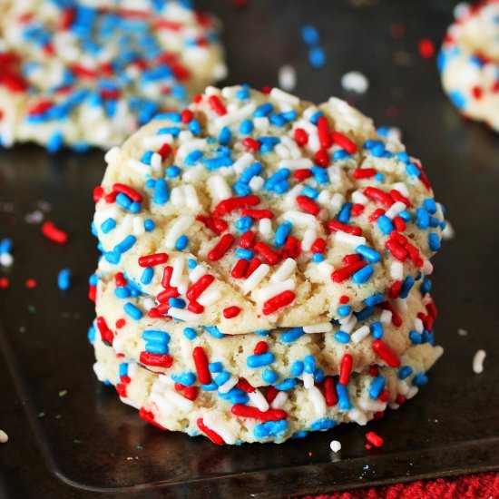 4th of July Sprinkle Sugar Cookies - Recipe photo by thekitchenismyplayground