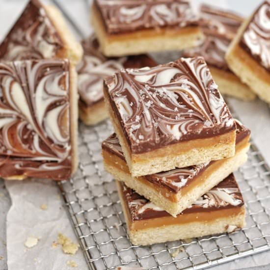 Chocolate Caramel Shortbread Bars - Recipe photo by Ereese