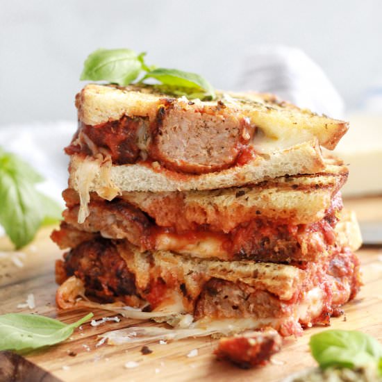 Pesto Meatball Panini - Recipe photo by Ereese