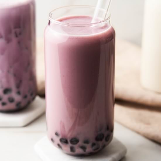 Dairy-Free Taro Bubble Tea - Recipe photo by brokebankvegan