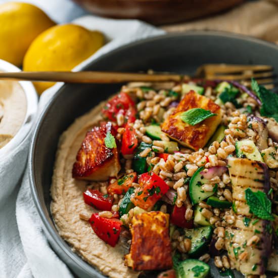 Tabbouleh-Ish Farro Bowl - Recipe photo by theseasonaljunkie
