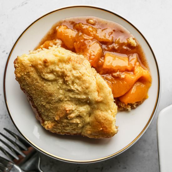 Gluten Free Canned Peach Cobbler - Recipe photo by smallfarmbiglife