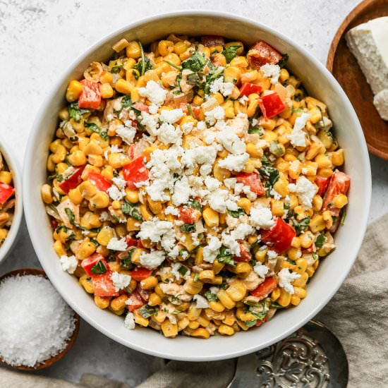 Healthy Mexican Street Corn Salad - Recipe photo by smallfarmbiglife