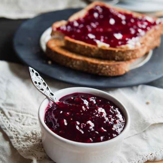 Triple Berry Jam Low Sugar Recipe - Recipe photo by Everything Pretty
