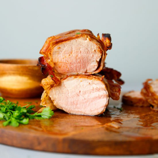 Bacon Wrapped Pork Tenderloin Recip - Recipe photo by lslfunblog