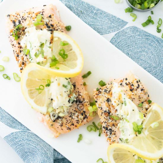 Everything Bagel Salmon - Recipe photo by beyondthenoms