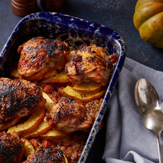 Maple Chicken with Acorn Squash - Recipe photo by Barbara Curry