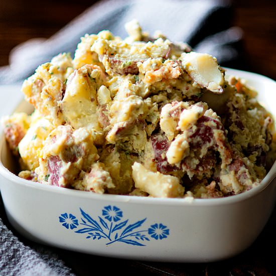 Red Skin Potato Salad with Bacon - Recipe photo by Chicken Fried Kitchen