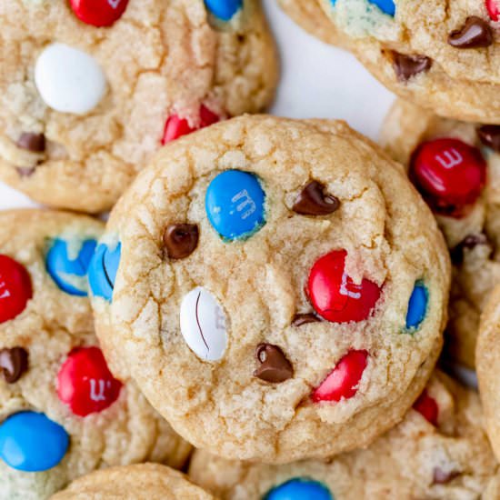 Red White & Blue M&M Cookies - Recipe photo by ihearteating