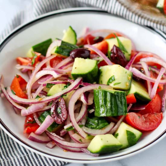 Tomato, Cucumber, & Red Onion Salad - Recipe photo by karenskitchenstories