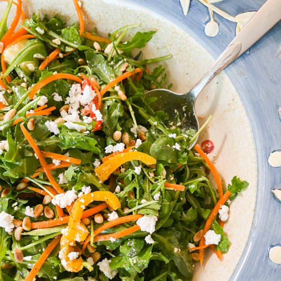 Arugula and Roasted Pepper Salad - Recipe photo by Parsley and Parm