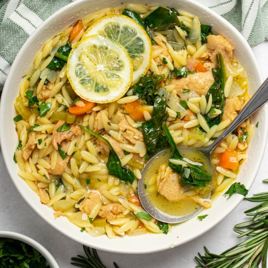Vegan Orzo Soup - Recipe photo by Zardyplants