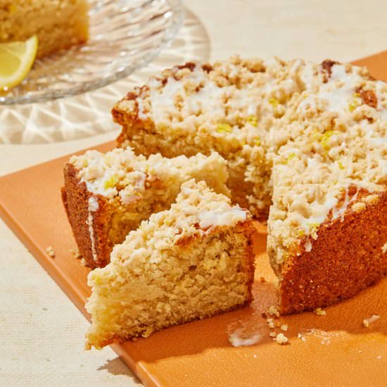 Vegan Lemon Crumb Cake - Recipe photo by peanutbutterpluschocolate