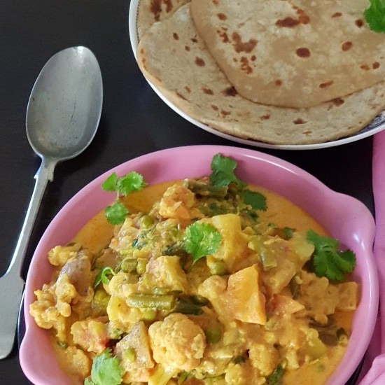 Vegetable Curry in Pressure Cooker - Recipe photo by Jayanthy Asokan