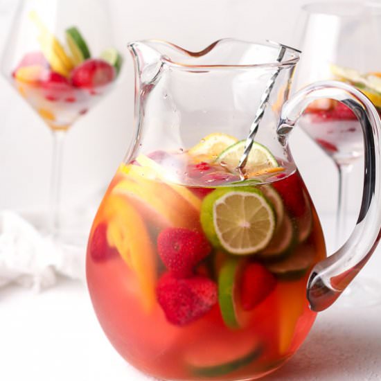 Rose Sangria with Vodka - Recipe photo by suebeehomemaker