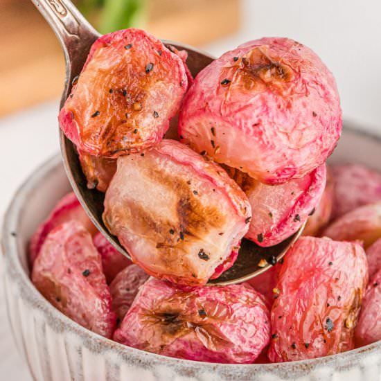 How To Roast Radishes - Recipe photo by rachelcooksblog