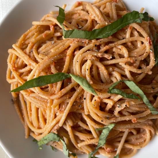 Creamy Tomato Pasta - Recipe photo by HungryBlonde
