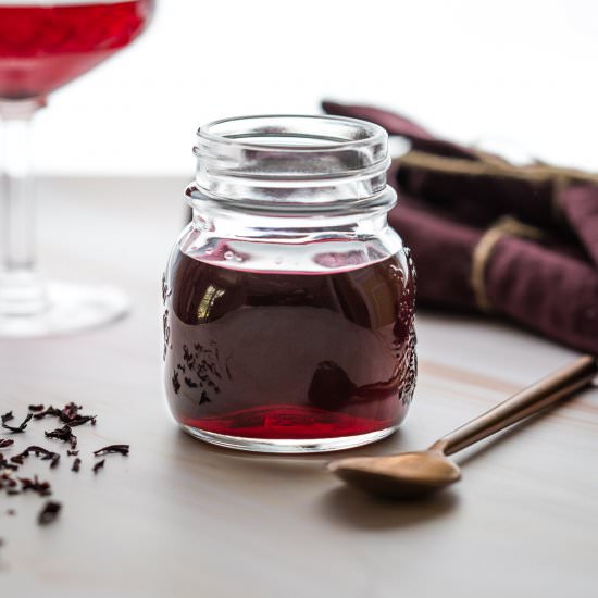 Hibiscus Simple Syrup - Recipe photo by Chef Molly