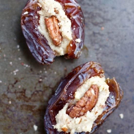 Vegan Cream Cheese Stuffed Dates - Recipe photo by theconscientiouseater
