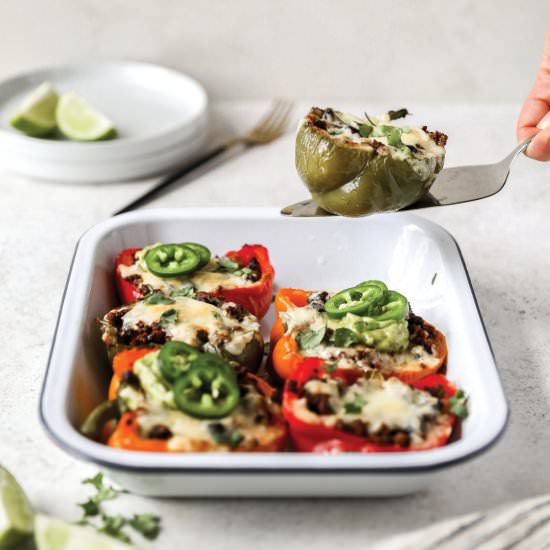 Beef and Bean Stuffed Peppers - Recipe photo by farmflavor