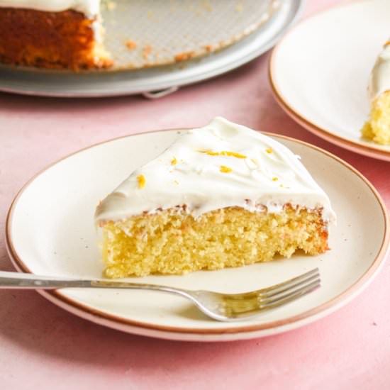 White Chocolate Orange Cake - Recipe photo by The Desserted Girl